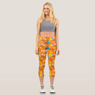 Sesame Street Halloween Bats & Ghosts Pattern Capri Leggings