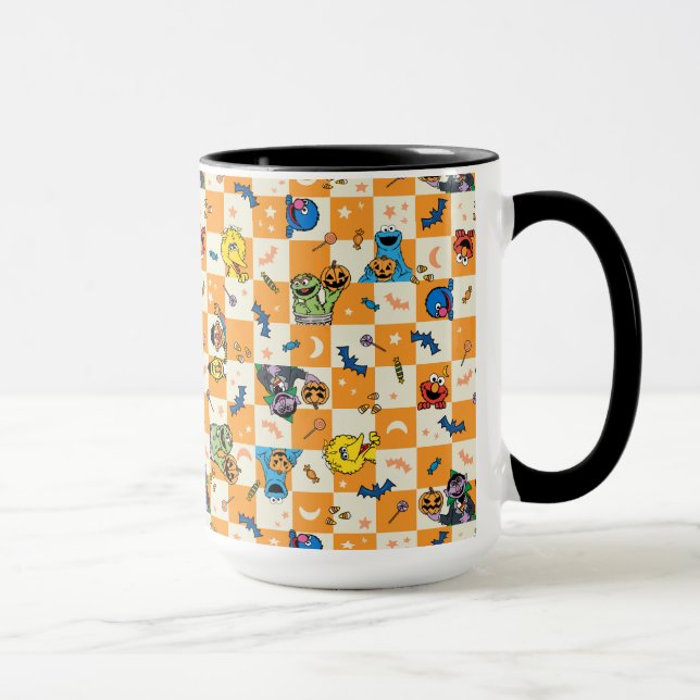 Sesame Street Halloween Chequered Pattern Mug (Right)