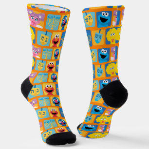 Sesame Street Hanukkah Pattern Socks