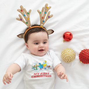 Sesame Street Ice Skating Friends 1st Christmas Baby Bodysuit