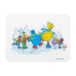 Sesame Street   Ice Skating Friends Magnet