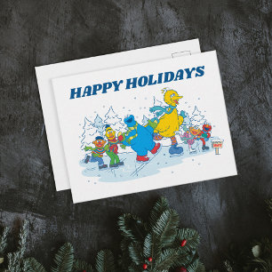 Sesame Street   Ice Skating Friends Postcard