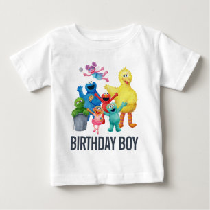 Sesame Street Illustration Birthday Boy Baby T-Shirt