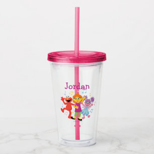 Sesame Street   Julia, Elmo & Abby Dancing Acrylic Tumbler