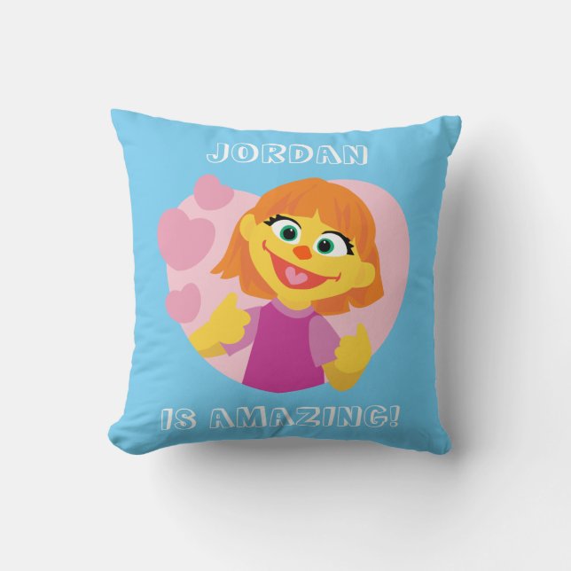 Sesame Street | Julia Pink Heart Cushion (Front)