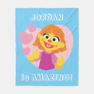 Sesame Street   Julia Pink Heart Fleece Blanket