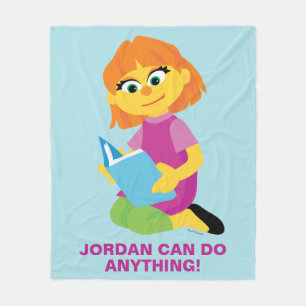 Sesame Street   Julia Reading a Book Fleece Blanket