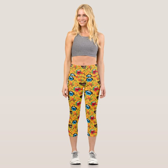 Sesame Street Kwanzaa Pattern Capri Leggings (Front)