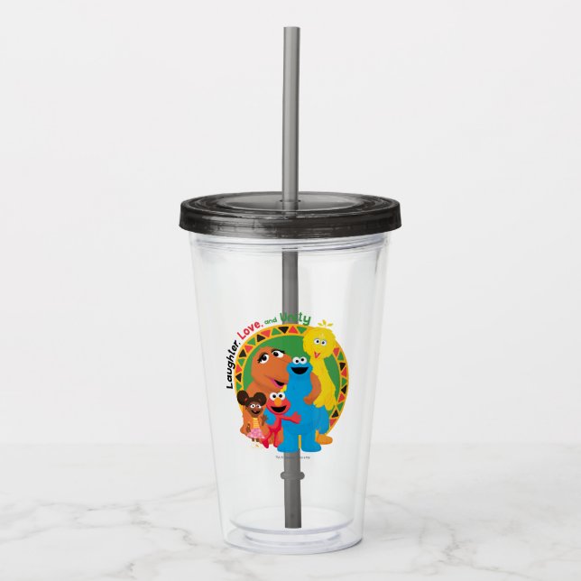 Sesame Street | Laughter, Love, & Unity Acrylic Tumbler (Front)