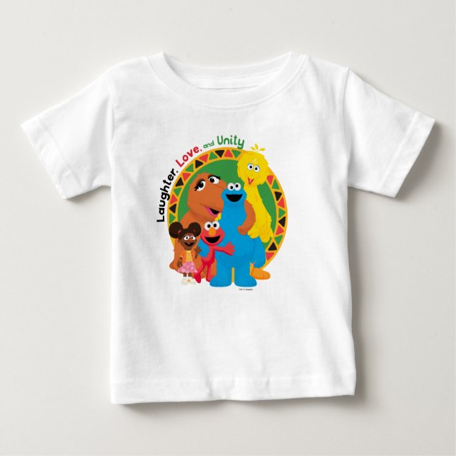 Sesame Street | Laughter, Love, & Unity Baby T-Shirt (Front)