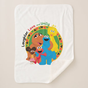 Sesame Street   Laughter, Love, & Unity Sherpa Blanket