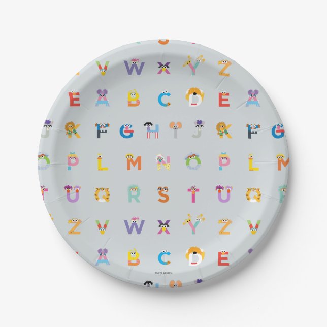 Sesame Street | Letters of the Alphabet Paper Plate (Front)