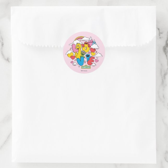Sesame Street | Love Classic Round Sticker (Bag)