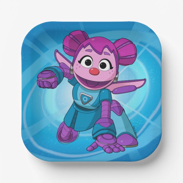 Sesame Street | Mecha Builders Abby In Action Paper Plate (Front)