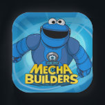 Sesame Street | Mecha Builders Cookie In Action Paper Plate<br><div class="desc">Take a look at this cute Mecha Builders Sesame Street design featuring Cookie Monster.</div>