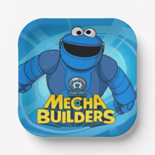 Sesame Street   Mecha Builders Cookie In Action Paper Plate