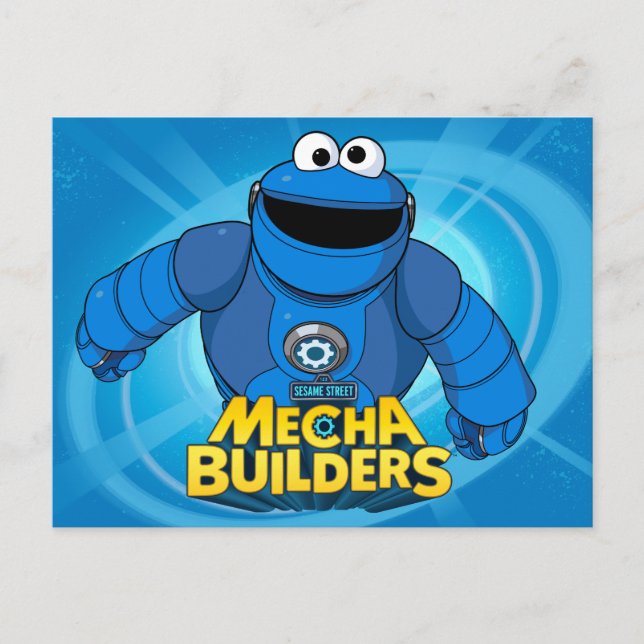 Sesame Street | Mecha Builders Cookie In Action Postcard (Front)