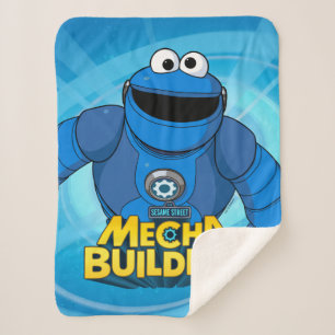 Sesame Street   Mecha Builders Cookie In Action Sherpa Blanket