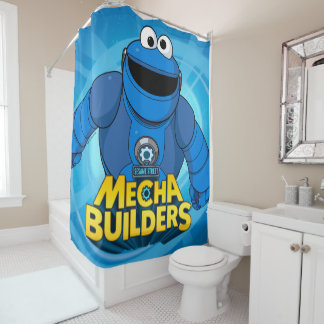 Sesame Street | Mecha Builders Cookie In Action Shower Curtain