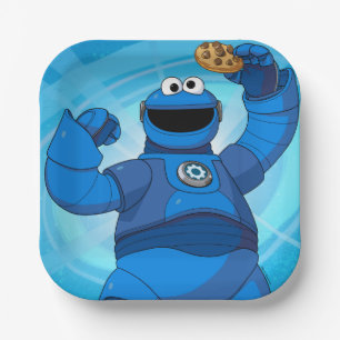 Sesame Street Mecha Builders Cookie Monster Paper Plate