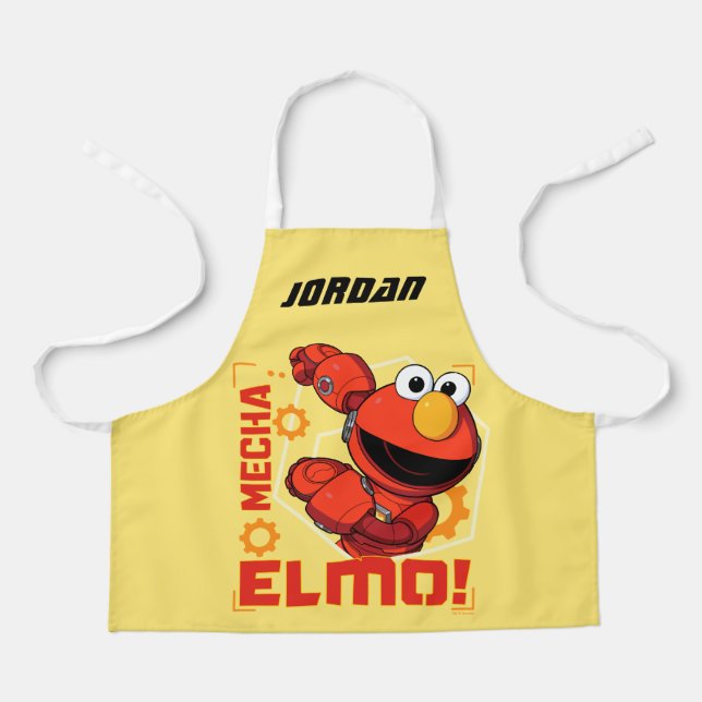 Sesame Street | Mecha Builders Elmo | Add Name Apron (Front)