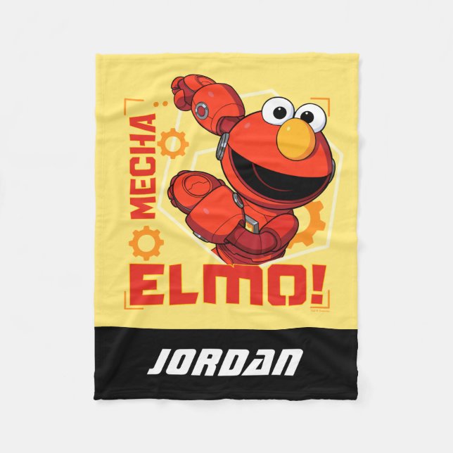 Sesame Street | Mecha Builders Elmo | Add Name Fleece Blanket (Front)
