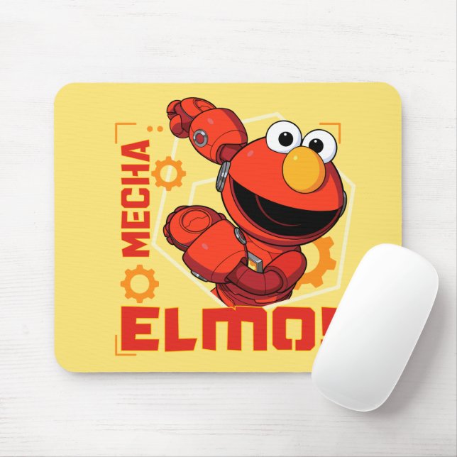 Sesame Street | Mecha Builders Elmo Design Mouse Pad (With Mouse)