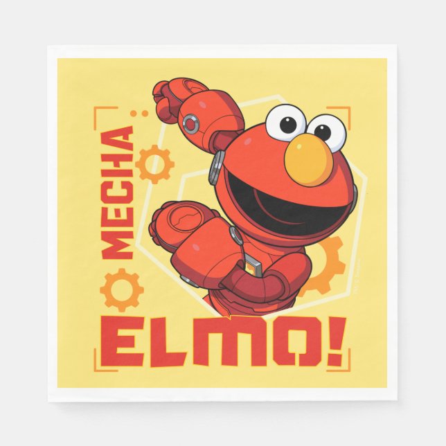 Sesame Street | Mecha Builders Elmo Design Napkin (Front)