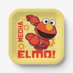 Sesame Street   Mecha Builders Elmo Design Paper Plate
