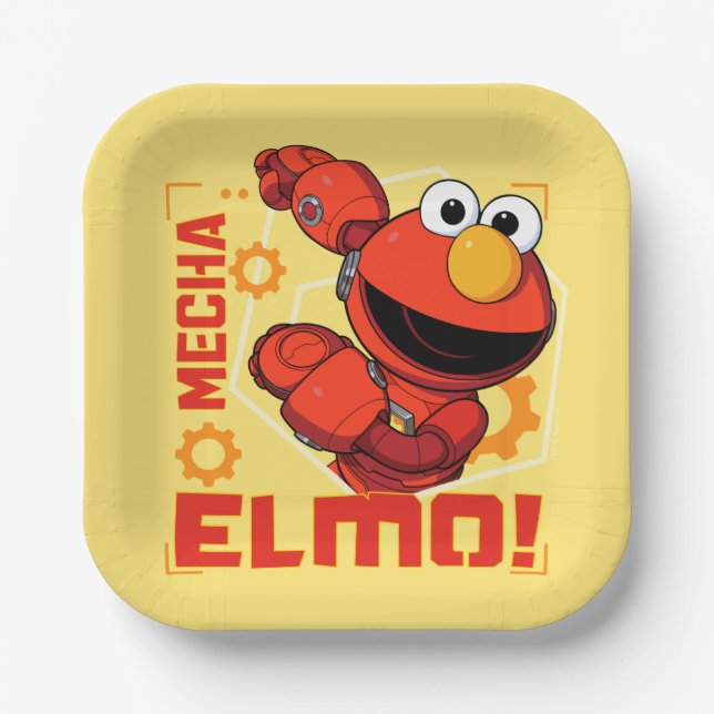 Sesame Street | Mecha Builders Elmo Design Paper Plate (Front)