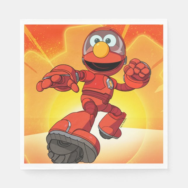 Sesame Street | Mecha Builders Elmo In Action Napkin (Front)