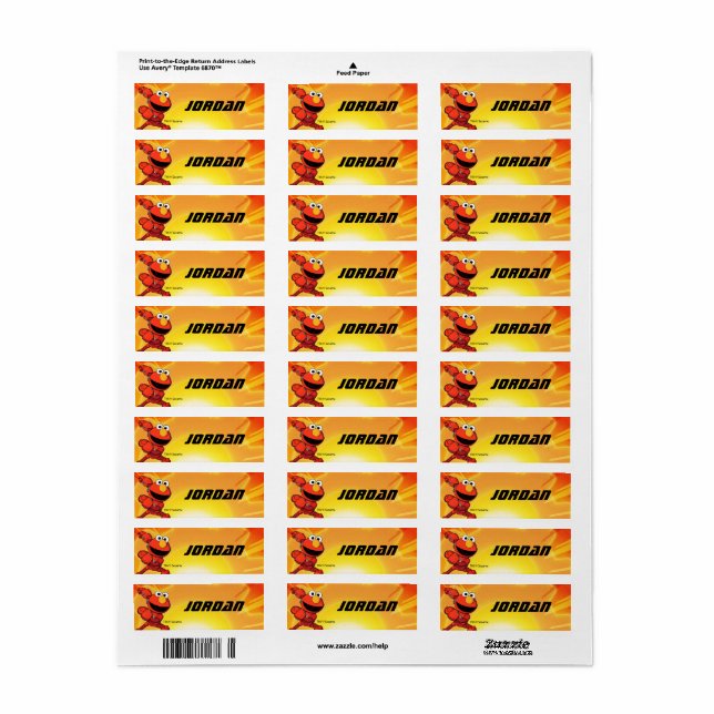 Sesame Street | Mecha Builders Elmo  Return Address Label (Full Sheet)