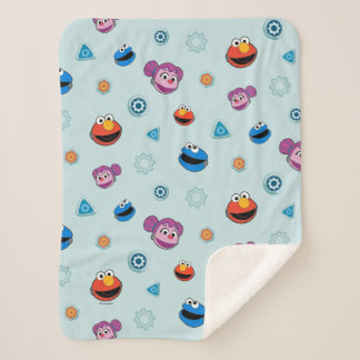 Sesame Street | Mecha Builders Faces | Add Name Sherpa Blanket