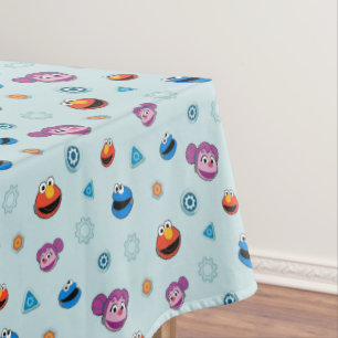 Sesame Street   Mecha Builders Faces Pattern Tablecloth