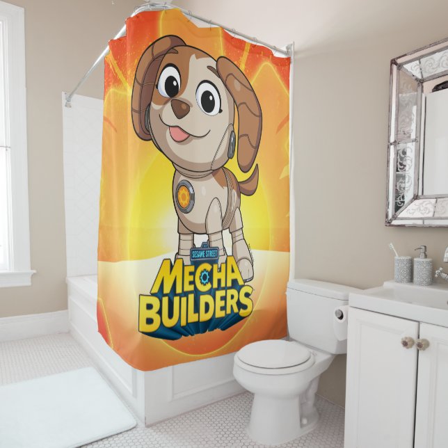 Sesame Street | Mecha Builders Tango Shower Curtain (In Situ)