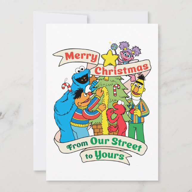 Sesame Street Merry Christmas Holiday Card (Front)