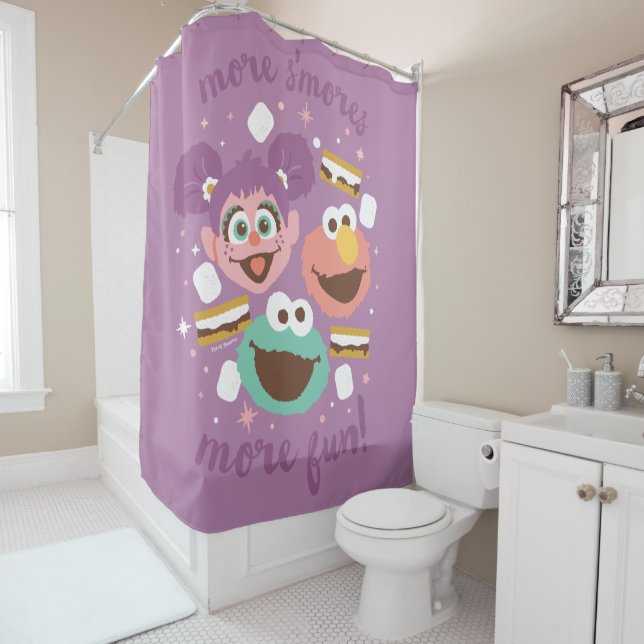 Sesame Street | More S'mores More Fun! Shower Curtain (In Situ)