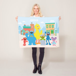 Sesame Street   Neighbourhood Scene Fleece Blanket