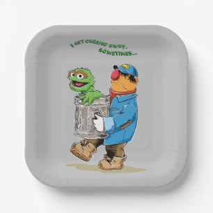 Sesame Street Oscar & Bruno the Garbage Man Paper Plate