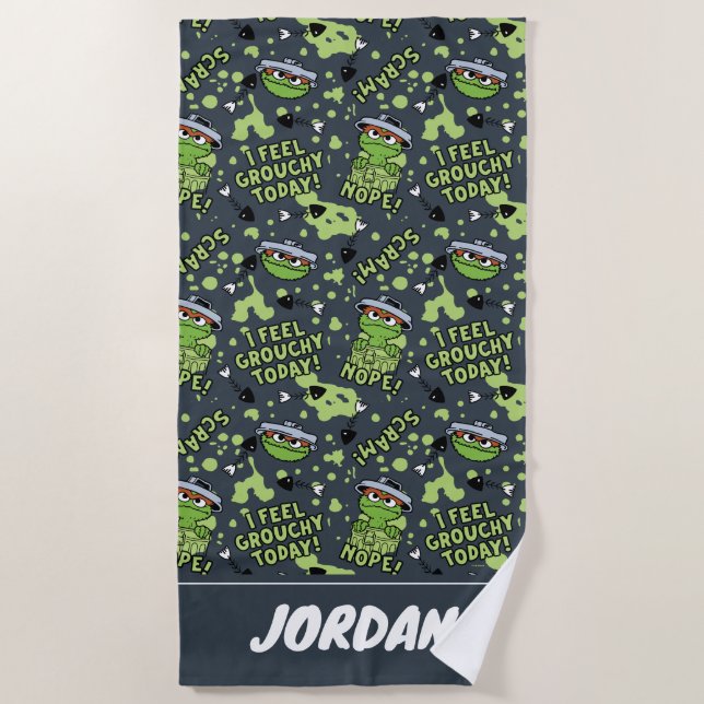 Sesame Street | Oscar the Grouch | Add Name Beach Towel (Front)