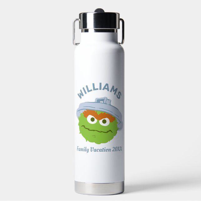 Sesame Street | Oscar the Grouch Family Vacation Water Bottle (Front)
