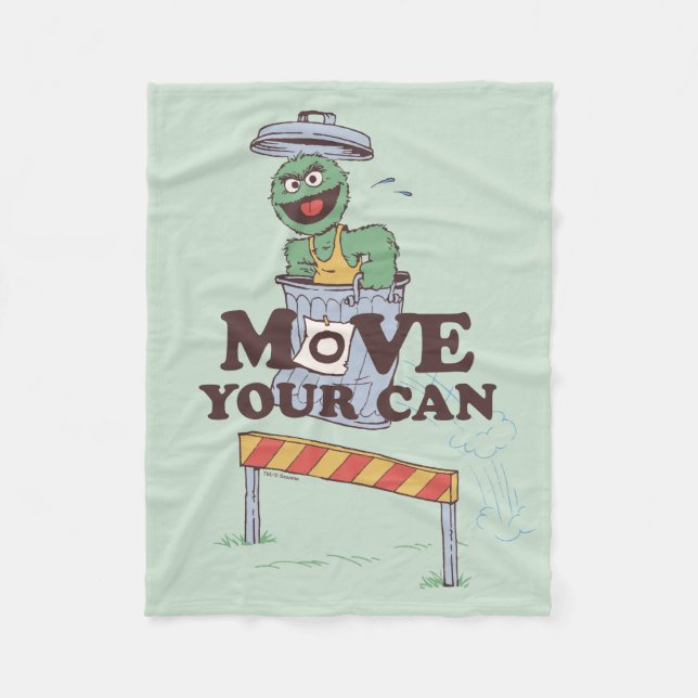 Sesame Street | Oscar the Grouch Move Your Can Fleece Blanket (Front)