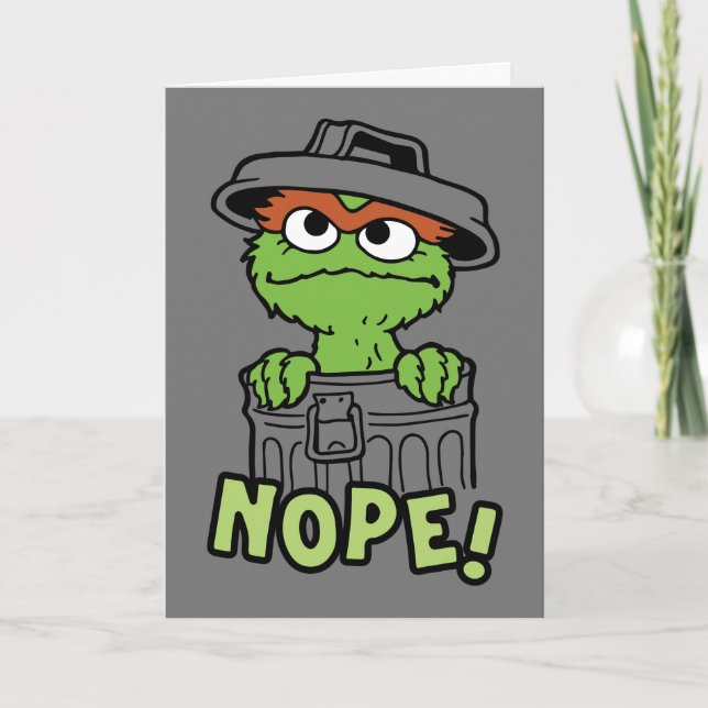 Sesame Street | Oscar the Grouch Nope! Holiday Card (Front)