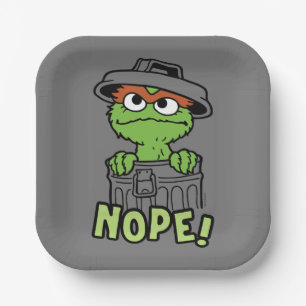 Sesame Street   Oscar the Grouch Nope! Paper Plate