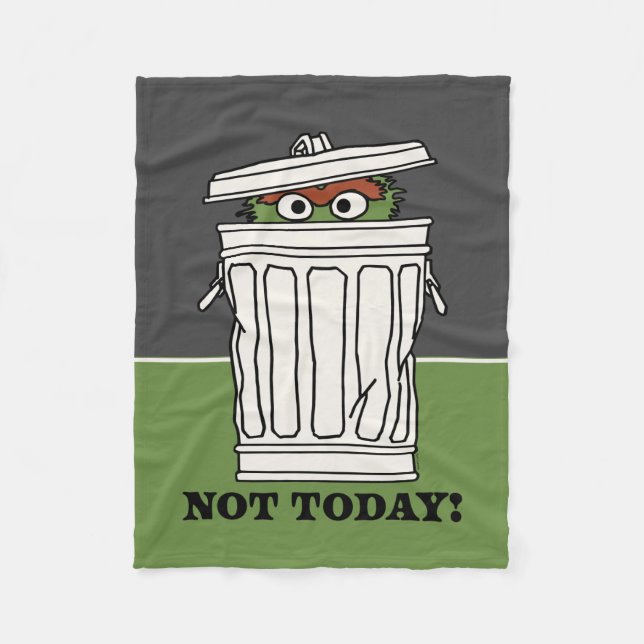 Sesame Street | Oscar the Grouch Not Today! Fleece Blanket (Front)