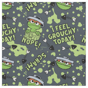 Sesame Street   Oscar the Grouch Phrase Pattern Fabric