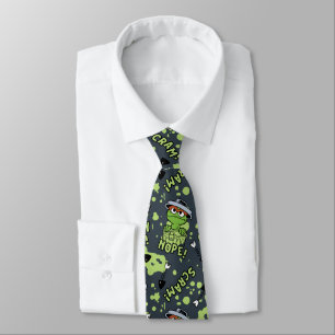 Sesame Street   Oscar the Grouch Phrase Pattern Tie