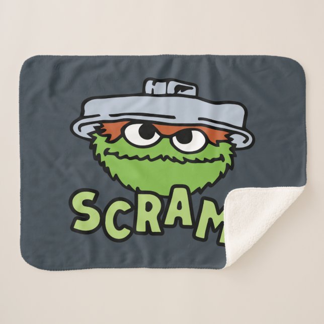Sesame Street | Oscar the Grouch Scram! Sherpa Blanket (Front (Horizontal))