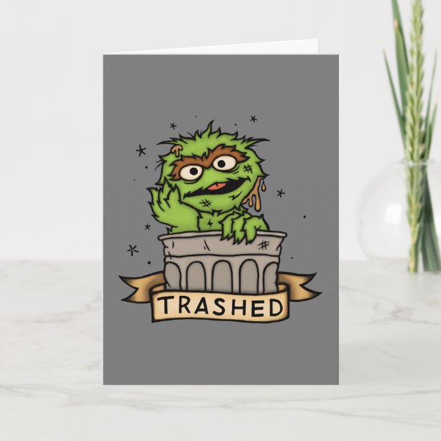 Sesame Street | Oscar the Grouch Trashed Card (Front)