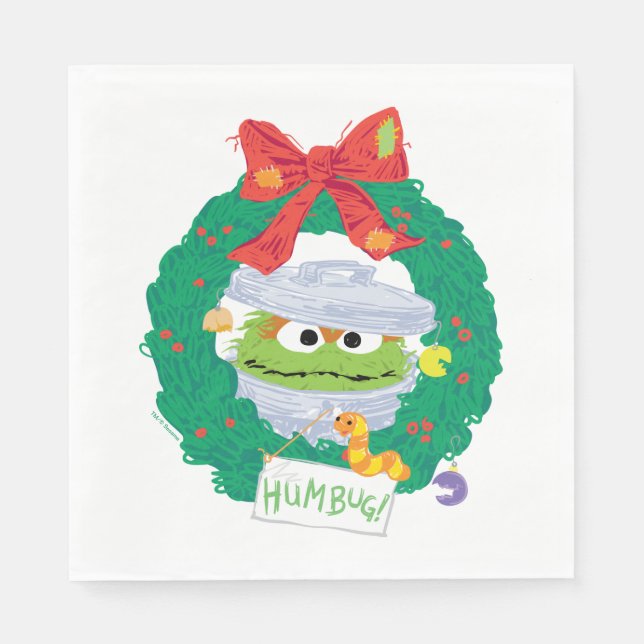 Sesame Street | Oscar the Grouch Wreath Napkin (Front)